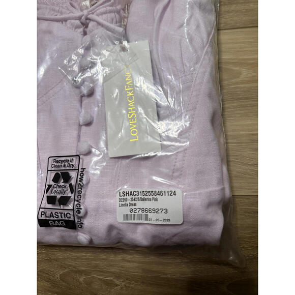 NWT! LoveShackFancy Linella Dress in Ballerina Pink Size 6 - Picture 3 of 7